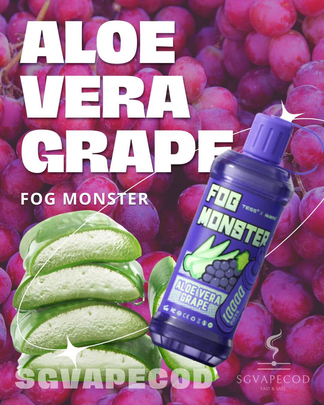 Fog Monster 10000-Aloe Vera Grape