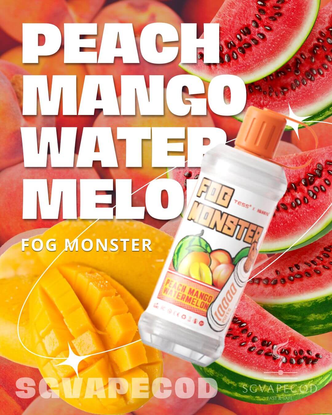 Fog Monster 10000-Peach Mango Watermelon