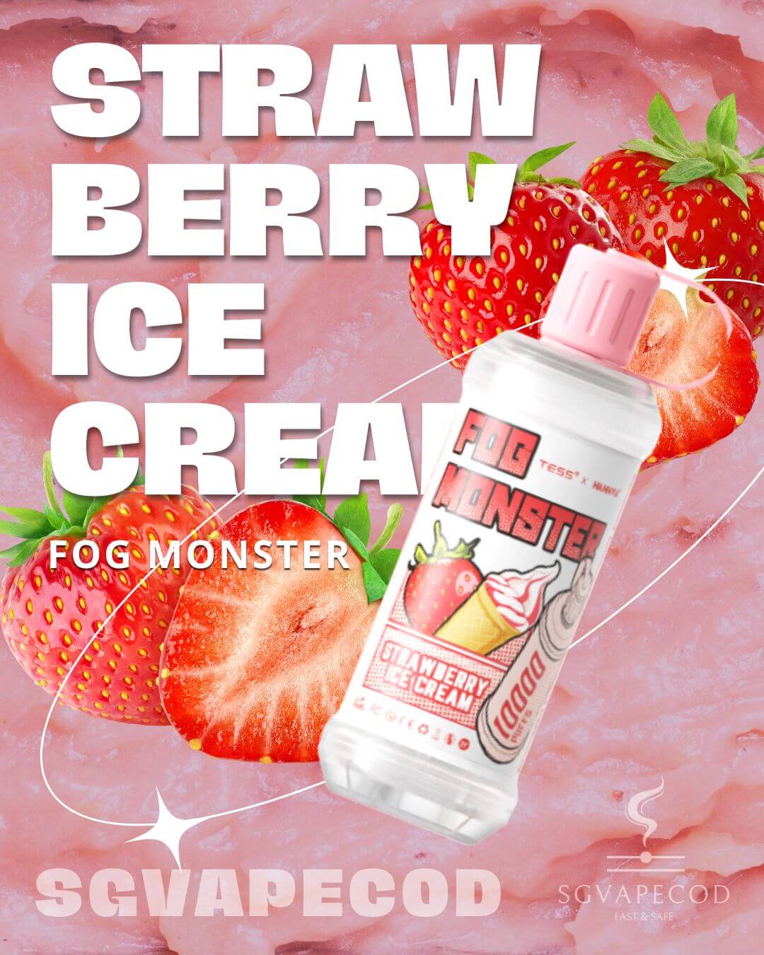 Fog Monster 10000-Strawberry Ice Cream