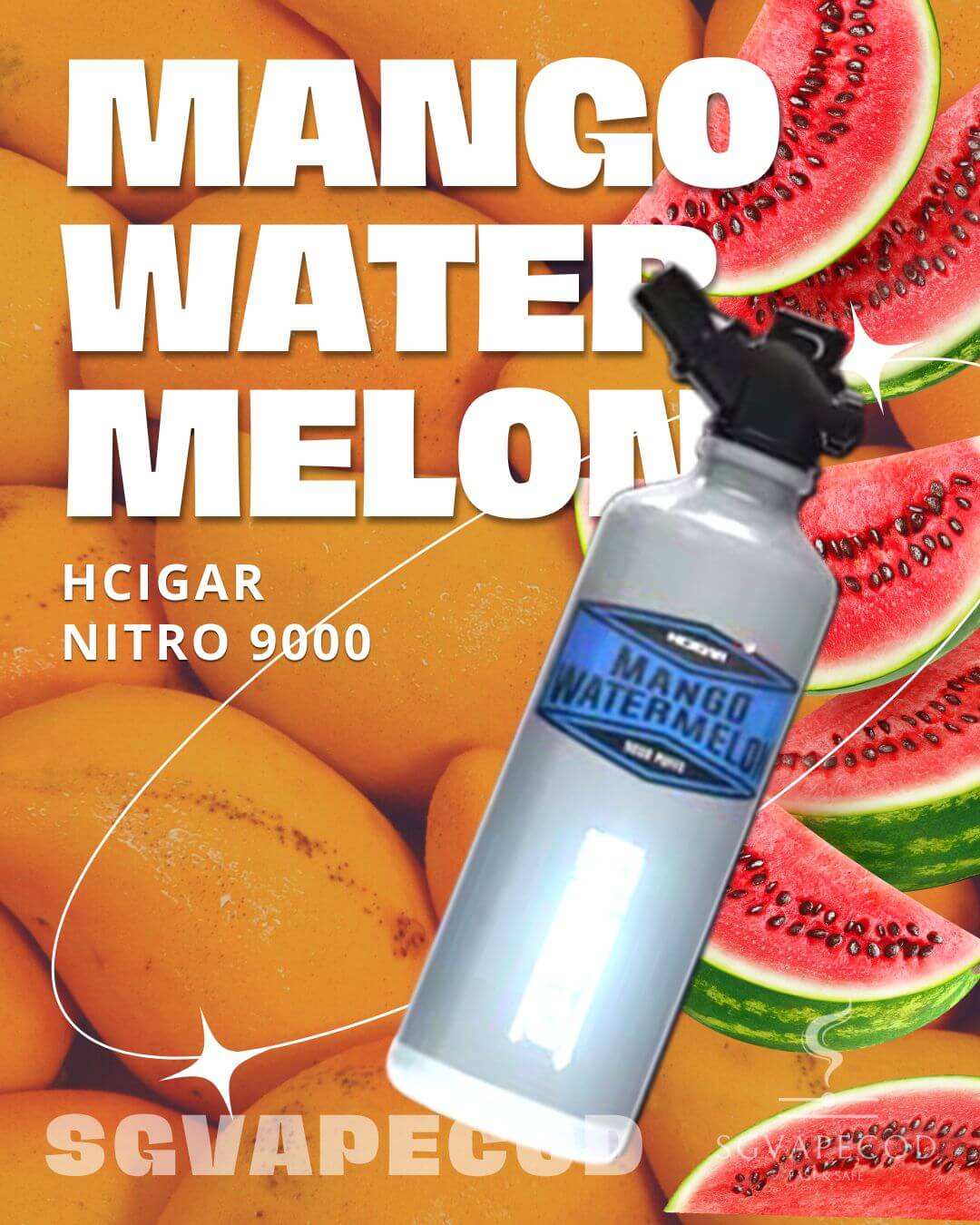 Hcigar Nitro 9000-Mango Watermelon