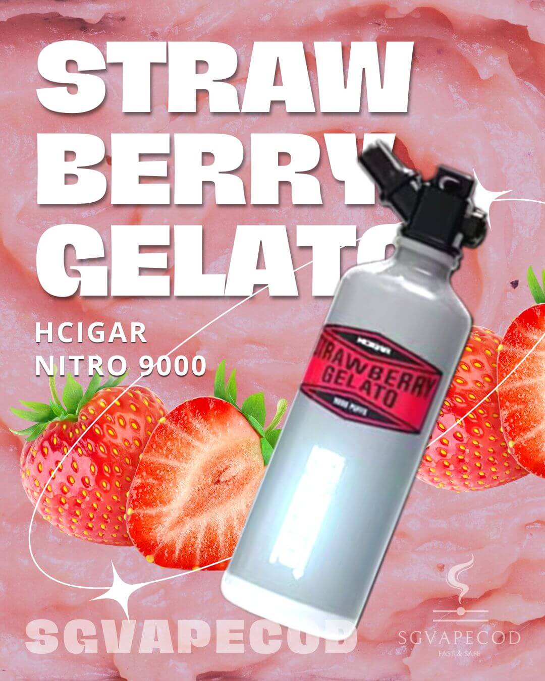 Hcigar Nitro 9000-Strawberry Gelato