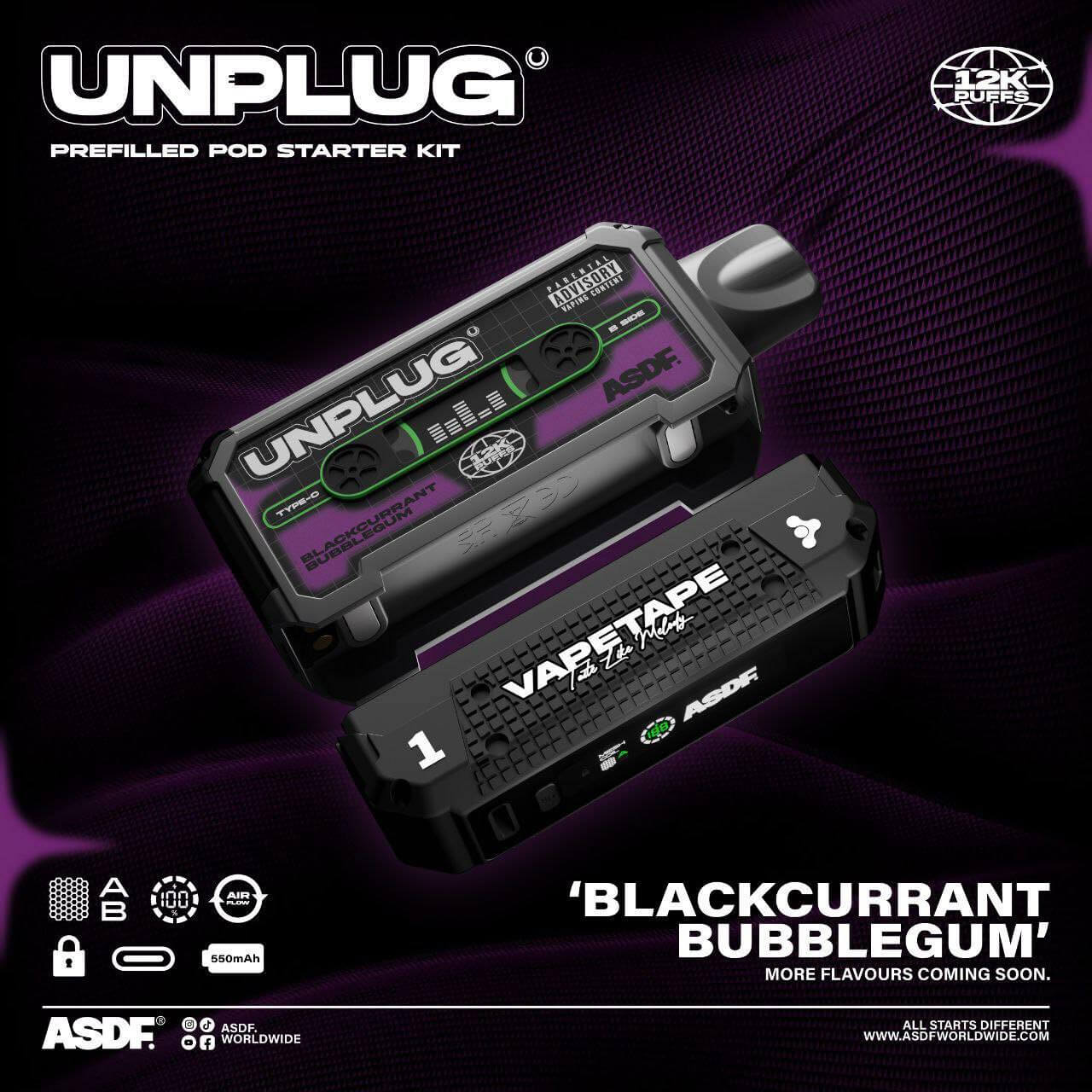 vapetape-unplug-12000-blackcurrant-bubblegum-(SG VAPE COD)