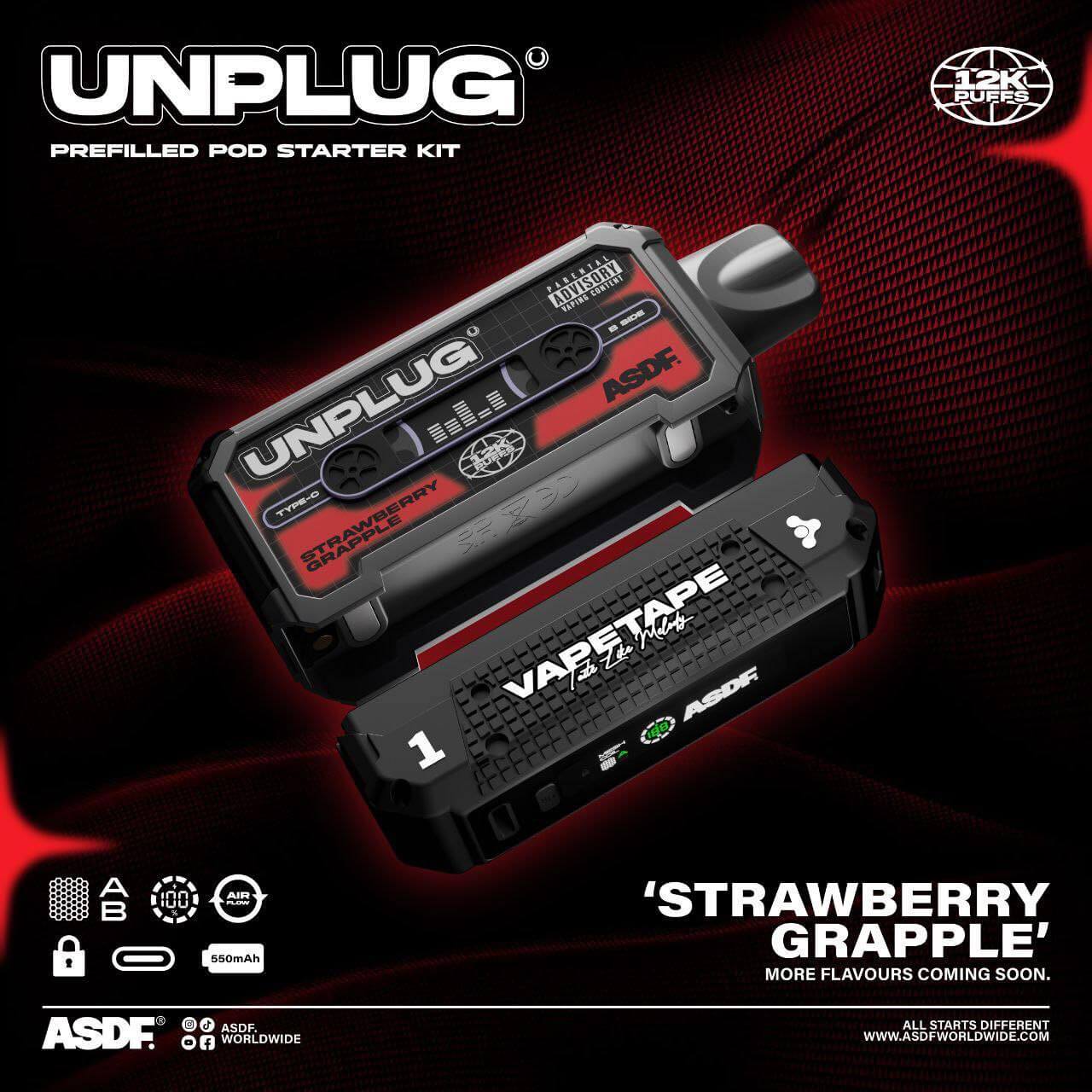 vapetape-unplug-12000-strawberry-grapple-(SG VAPE COD)