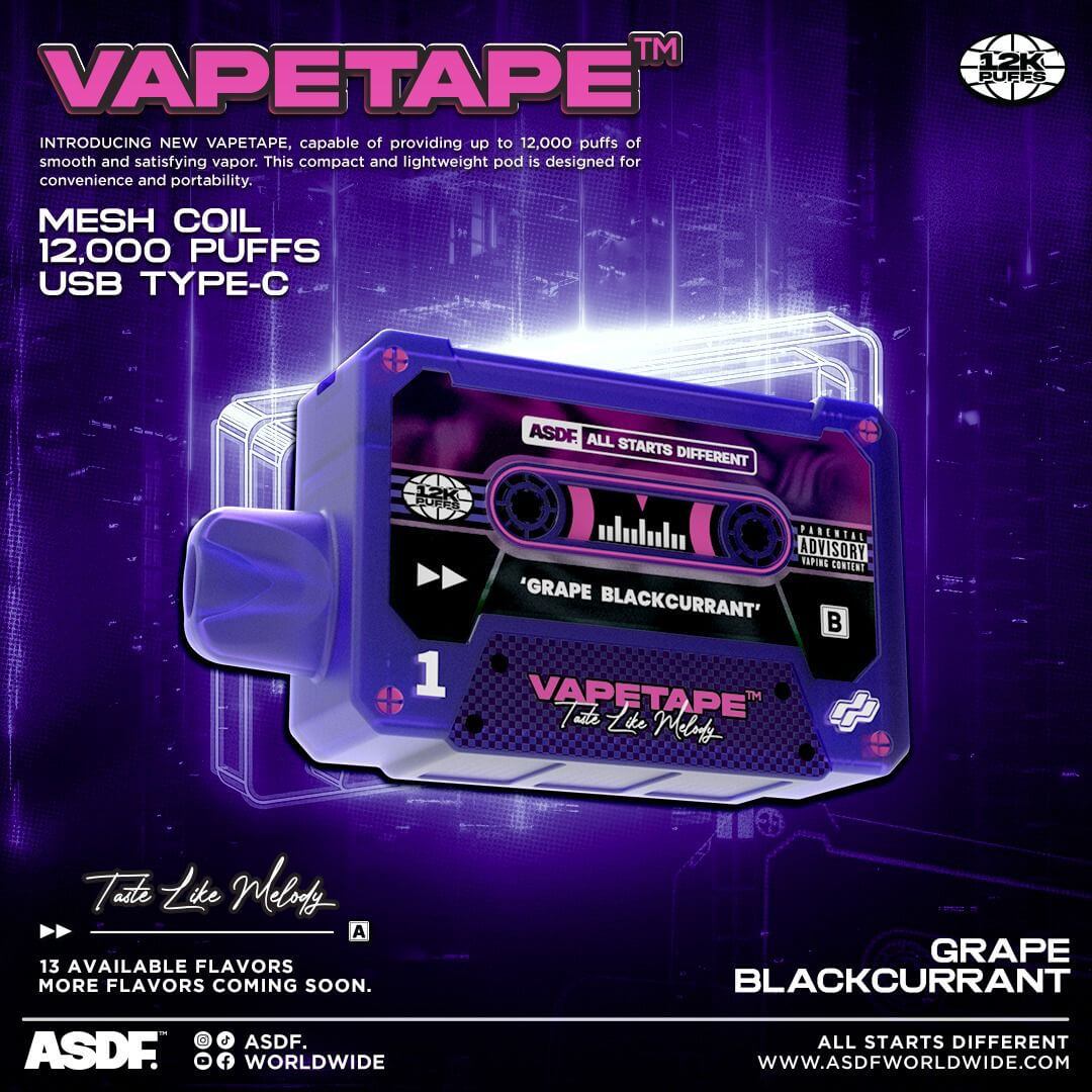 Vapetape-12000-Puffs-Grape-Blackcurrant-(SG VAPE COD)