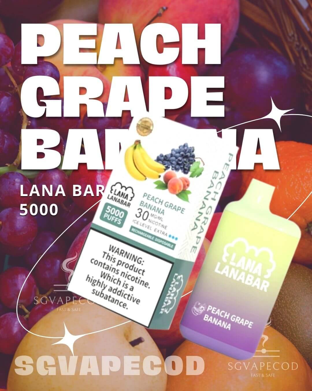 Lana bar 5000-Peach Grape Banana