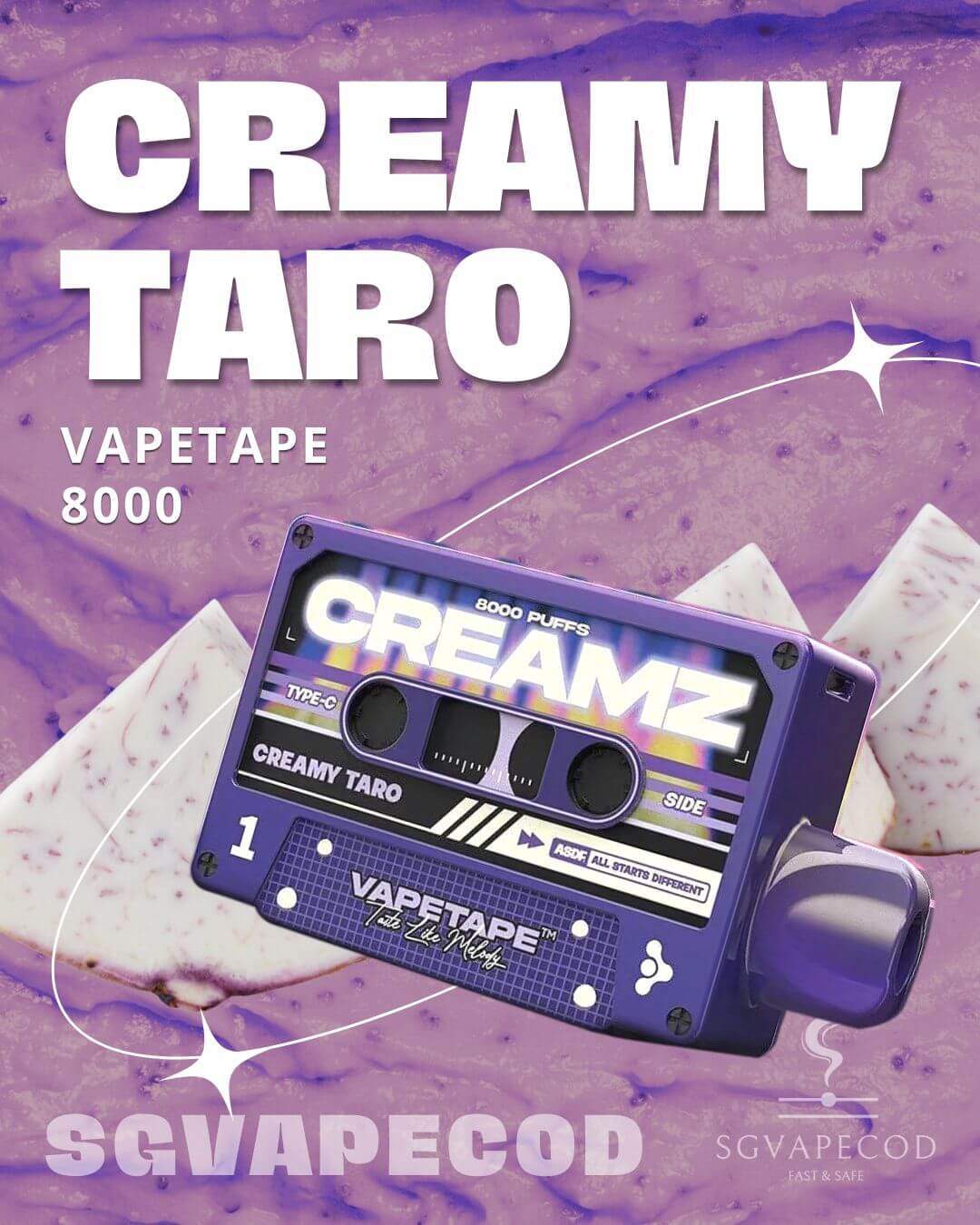 Vapetape-8000-Creamy-Taro-(SG VAPE COD)