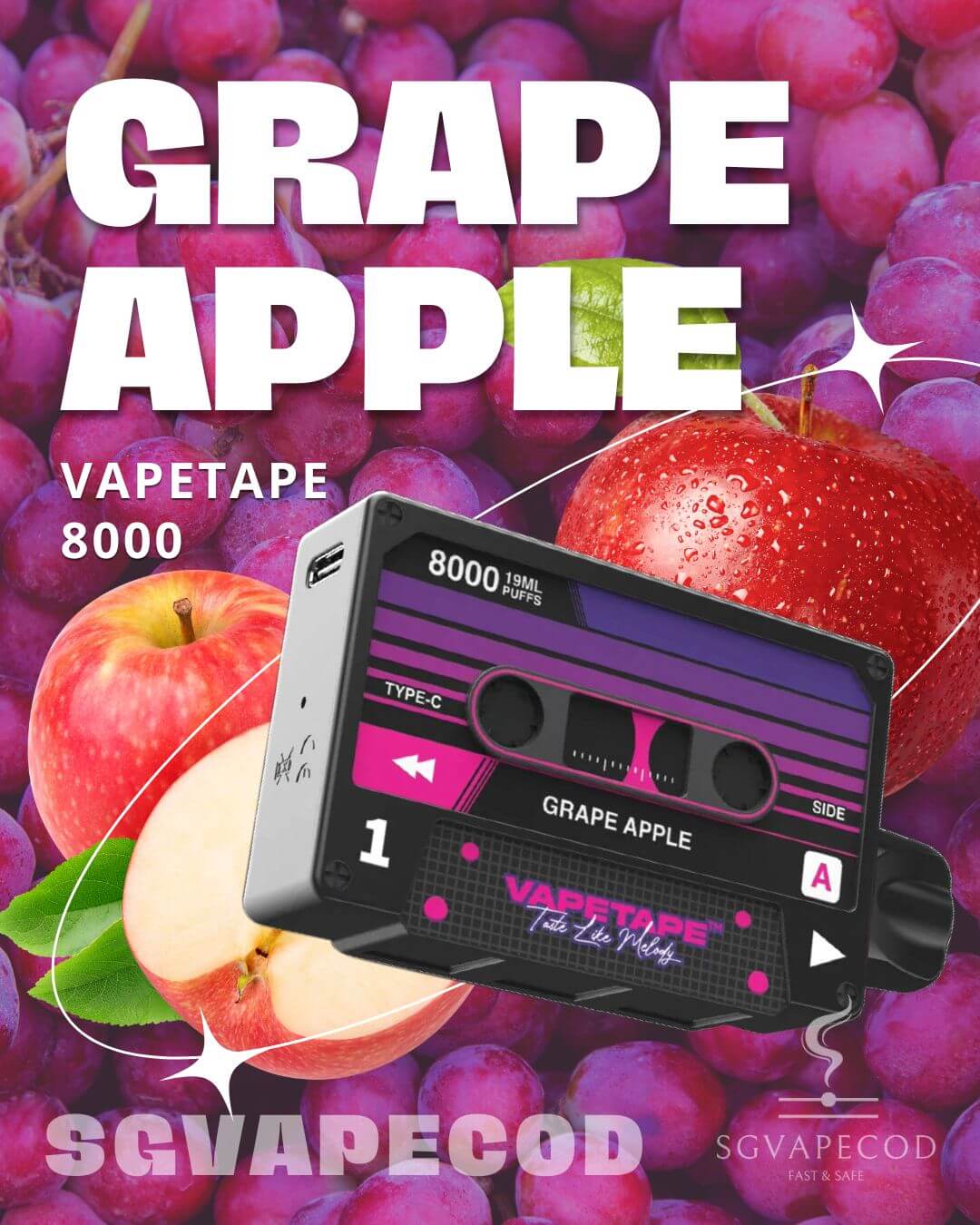 Vapetape-8000-Grape-Apple-(SG VAPE COD)