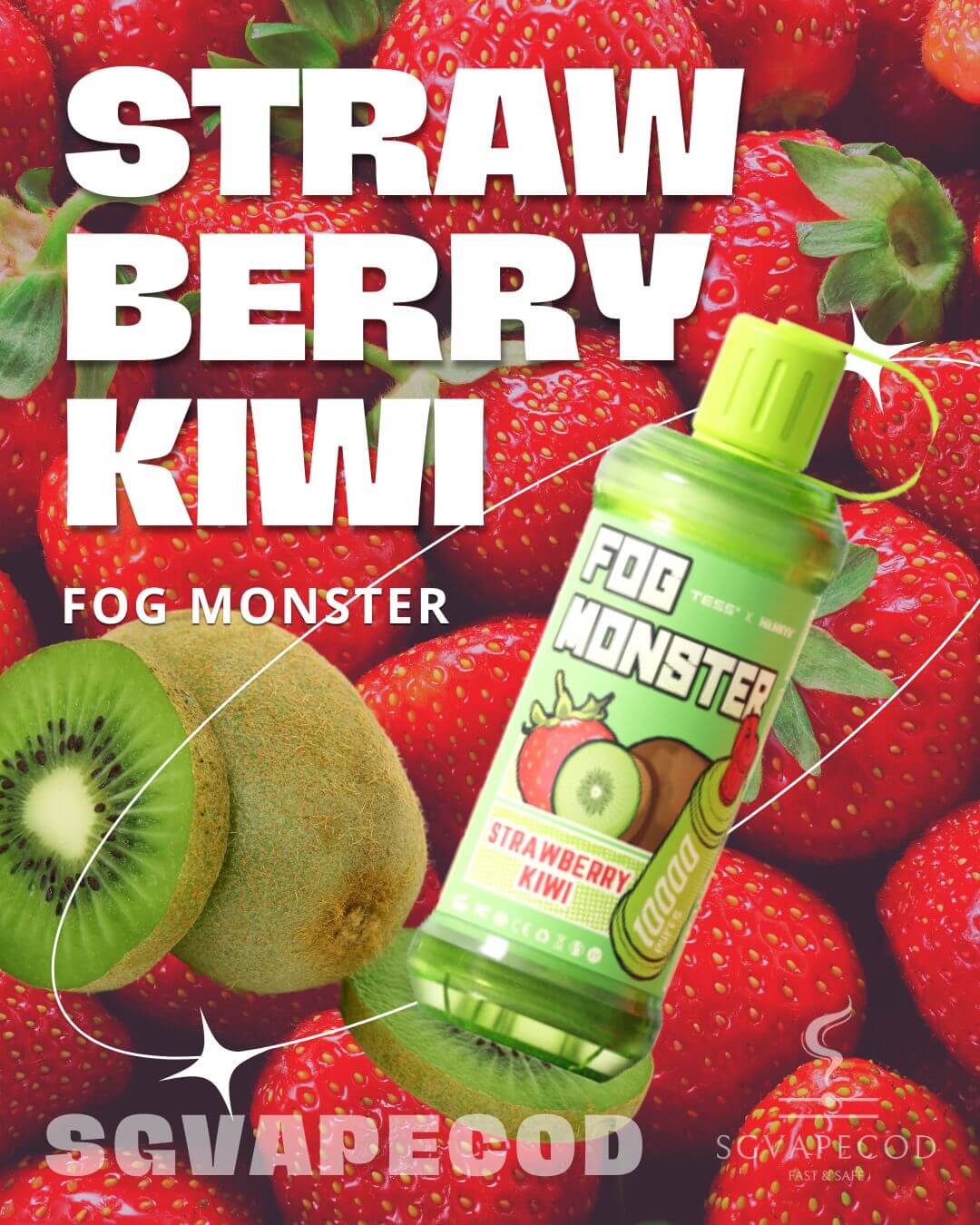 Fog Monster 10000-Strawberry Kiwi