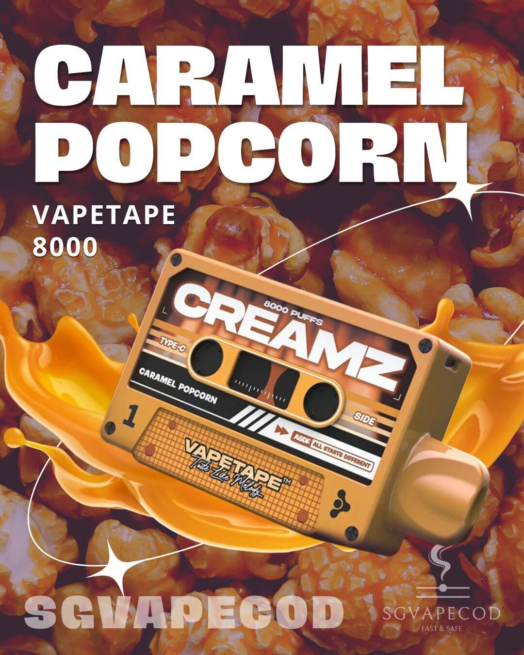 Vapetape-8000-Caramel-Popcorn-(SG VAPE COD)