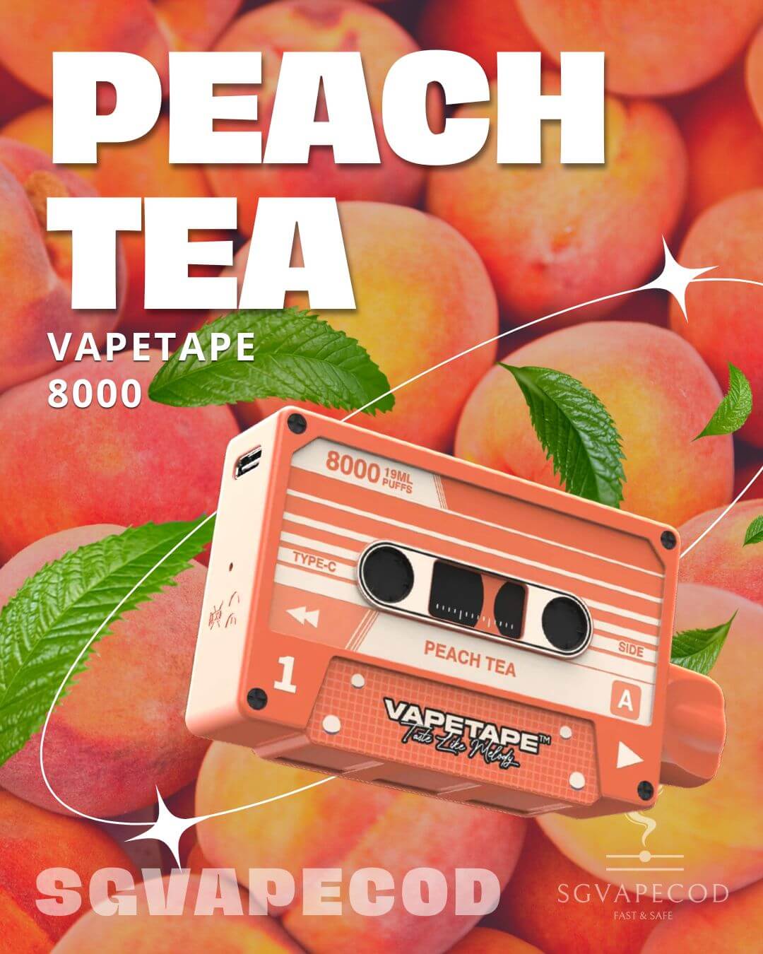 Vapetape-8000-Peach-Tea-(SG VAPE COD)