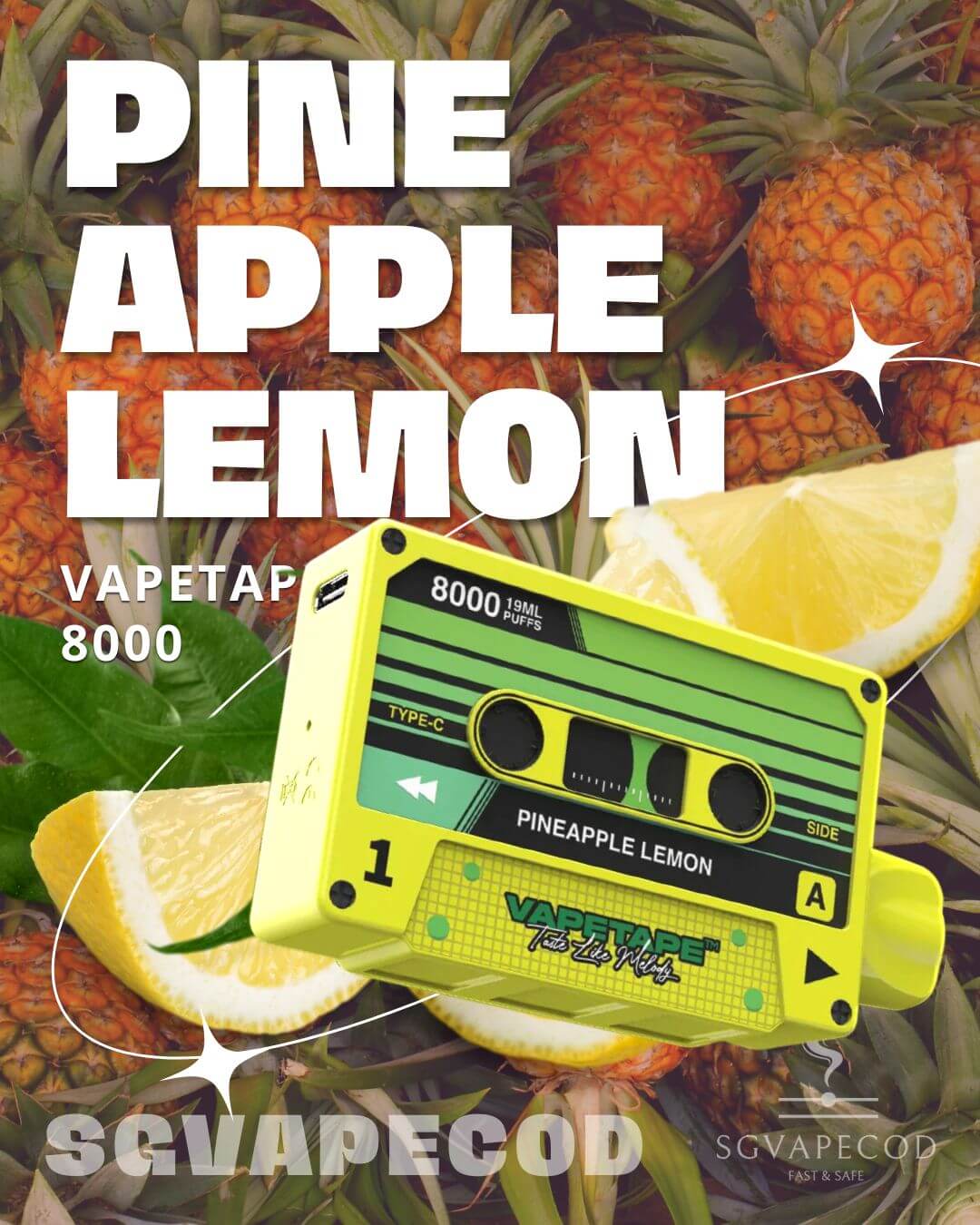 Vapetape-8000-Pineapple-Lemon-(SG VAPE COD)